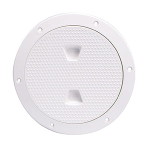 Beckson 6" Non-Skid Screw-Out Deck Plate - White - Fishing Monsters