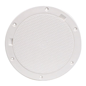 Beckson 8" Non-Skid Pry-Out Deck Plate - White - Fishing Monsters