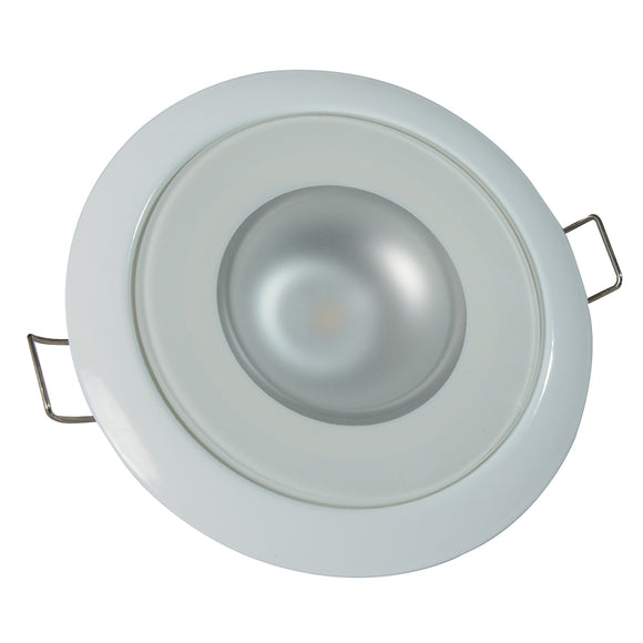 Lumitec Mirage - Flush Mount Down Light - Glass Finish/White Bezel - 4-Color White/Red/Blue/Purple Non-Dimming - Fishing Monsters