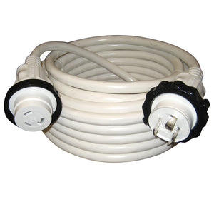 Marinco 30A 125V Molded Standard Cordset - White - 50' - Fishing Monsters