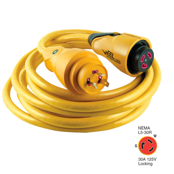 Marinco CS30-25 EEL 30A 125V Shore Power Cordset - 25' - Yellow - Fishing Monsters