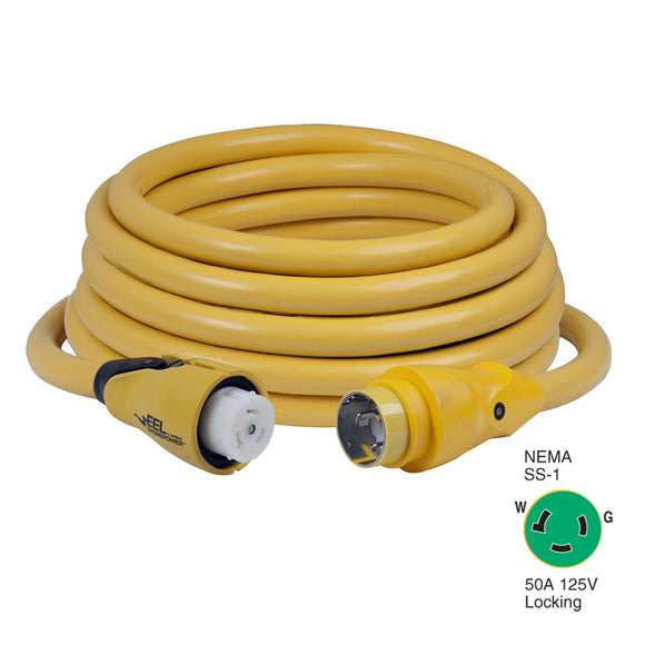 Marinco CS503-50 EEL 50A 125V Shore Power Cordset - 50' - Yellow - Fishing Monsters