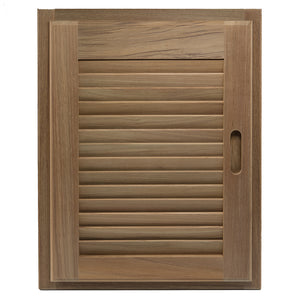 Whitecap Teak Louvered Door & Frame - Right Hand - 15" x 20" - Fishing Monsters