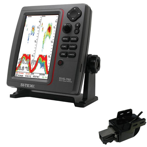 SI-TEX SVS-760 Dual Frequency Sounder 600W Kit w/Transom Mount Triducer - Fishing Monsters