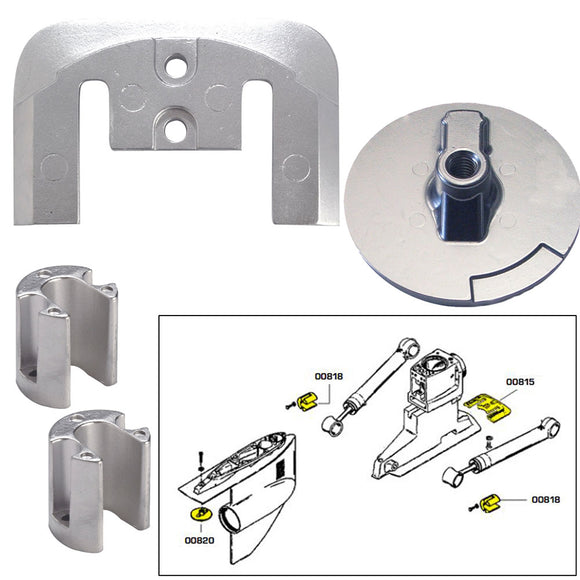 Tecnoseal Anode Kit w/Hardware - Mercury Bravo 2-3 - Aluminum - Fishing Monsters