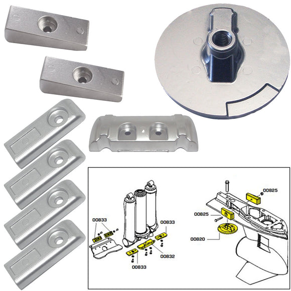 Tecnoseal Anode Kit w/Hardware - Mercury Verado 6 - Zinc - Fishing Monsters