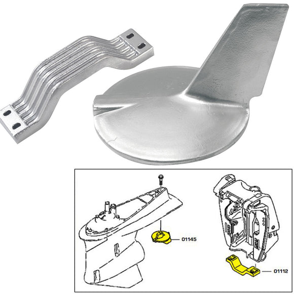 Tecnoseal Anode Kit w/Hardware - Yamaha 200-300HP Hi-Performance - Zinc - Fishing Monsters