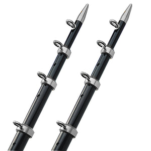 TACO 18' Telescopic Outrigger Poles HD 1-1/2" - Black/Silver - Fishing Monsters