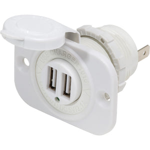 Blue Sea 12V DC Dual USB Charger Socket - White - Fishing Monsters