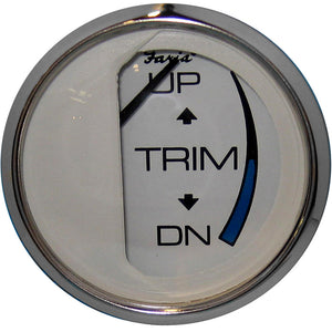 Faria Chesapeake White SS 2" Trim Gauge (Mercury / Mariner / Mercruiser / Volvo DP / Yamaha - '01 and Newer) - Fishing Monsters