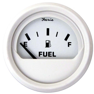 Faria Dress White 2" Fuel Level Gauge (E-1/2-F) - Fishing Monsters