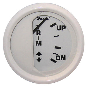 Faria Dress White 2" Trim Gauge (Mercury / Mariner / Mercruiser / Volvo DP / Yamaha '01 and newer) - Fishing Monsters