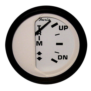 Faria Euro White 2" Trim Gauge f/ Johnson/Evinrude/Suzuki (Outboard) - Fishing Monsters