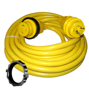 Marinco 30 Amp Power Cord Plus Cordset - 35' - Yellow - Fishing Monsters