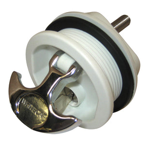 Whitecap T-Handle Latch - Chrome Plated Zamac/White Nylon - Locking - Freshwater Use Only - Fishing Monsters