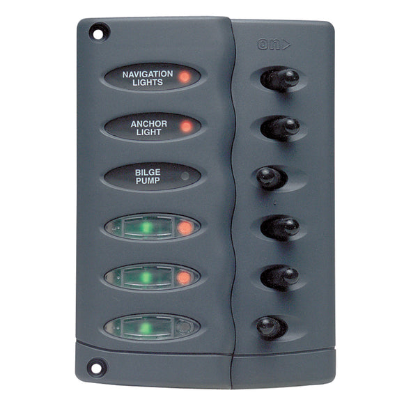 Marinco Contour Switch Panel - Waterproof 6 Way - Fishing Monsters