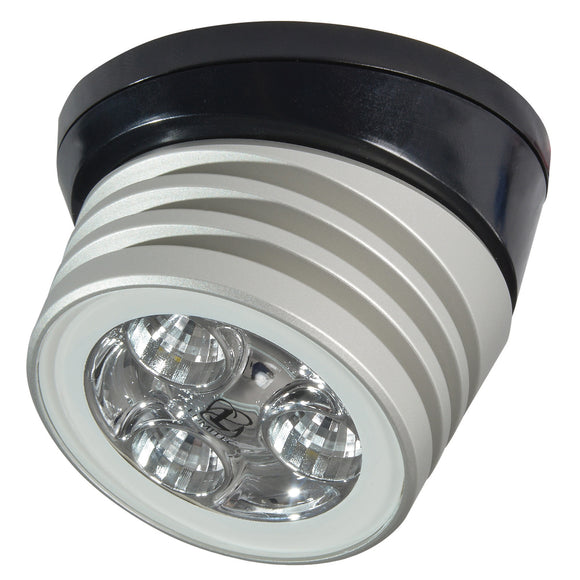 Lumitec Zephyr LED Spreader/Deck Light -Brushed, Black Base - White Non-Dimming - Fishing Monsters