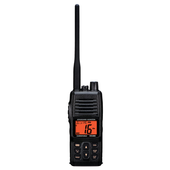 Standard Horizon HX380 5W Commercial Grade Submersible IPX-7 Handheld VHF Radio w/LMR Channels - Fishing Monsters