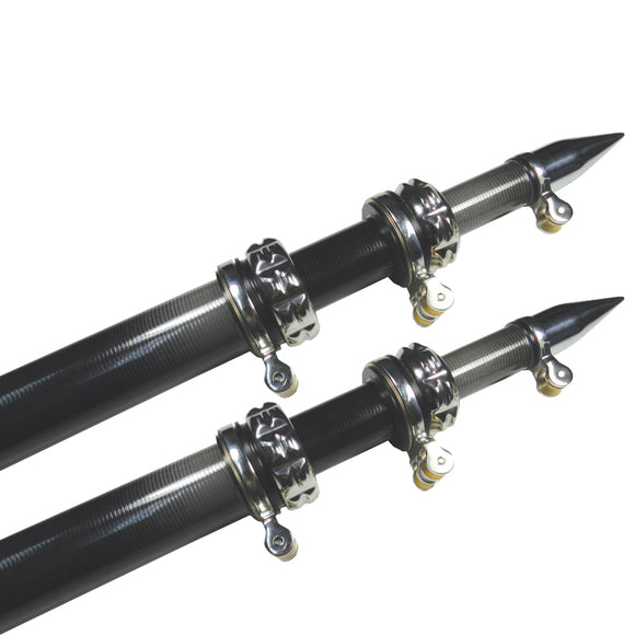 TACO 16' Carbon Fiber Outrigger Poles - Pair - Black - Fishing Monsters