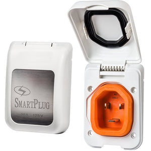 SmartPlug 30 AMP Male Non-Metallic Inlet Cover - White - Fishing Monsters