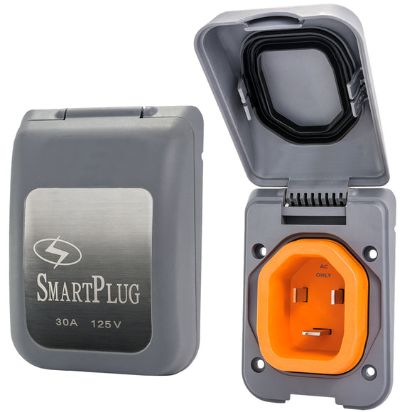 SmartPlug 30 AMP Male Non-Metallic Inlet Cover - Grey - Fishing Monsters