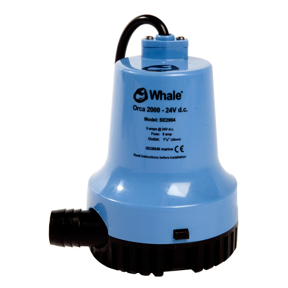 Whale Orca 2000 GPH Submersible Bilge Pump 12V - Fishing Monsters