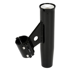 Lee's Clamp-On Rod Holder - Black Aluminum - Vertical Mount - Fits 1.050 O.D. Pipe - Fishing Monsters