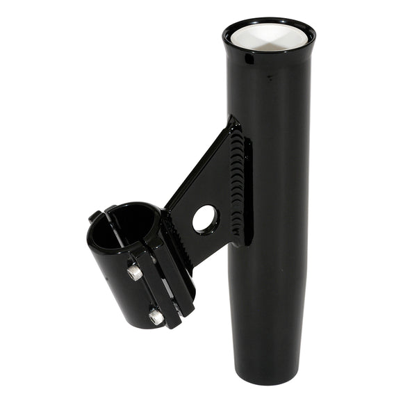 Lee's Clamp-On Rod Holder - Black Aluminum - Vertical Mount - Fits 1.315 O.D. Pipe - Fishing Monsters