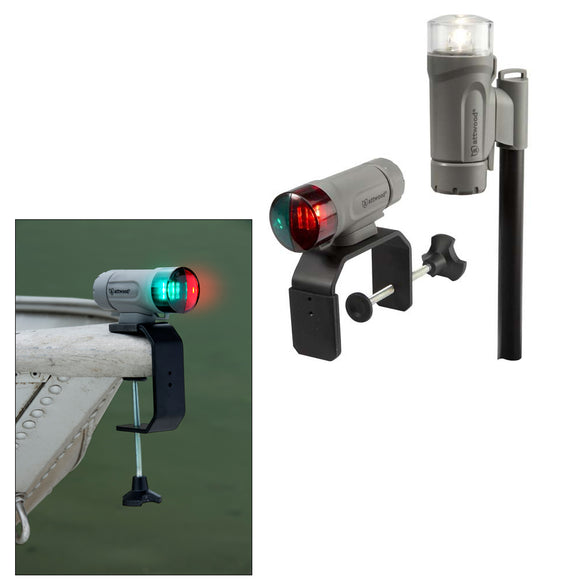 Attwood PaddleSport Portable Navigation Light Kit - C-Clamp, Screw Down or Adhesive Pad - Gray - Fishing Monsters