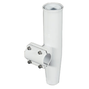 Lee's Clamp-On Rod Holder - White Aluminum - Horizontal Mount - Fits 1.050" O.D. Pipe - Fishing Monsters