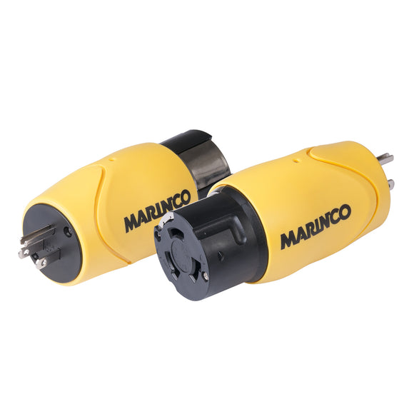 Marinco Straight Adapter - 15A Male Straight Blade to 50A 125/250V Female Locking - Fishing Monsters