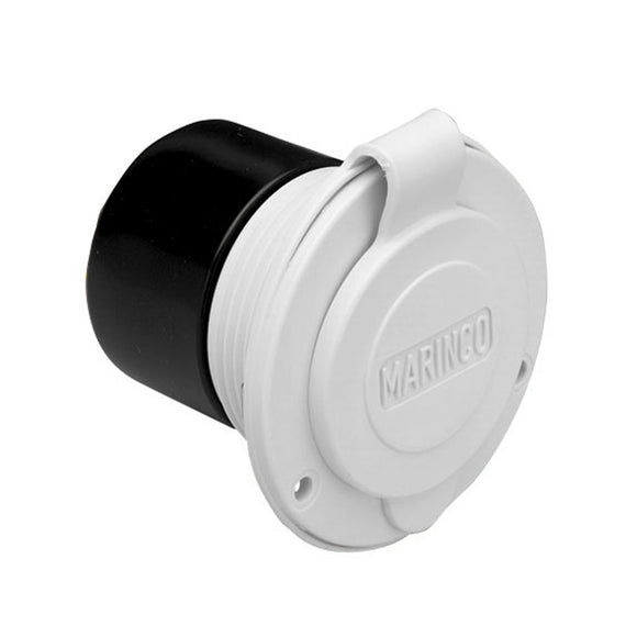 Marinco 15A 125V On-Board Charger Inlet - Front Mount - White - Fishing Monsters