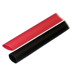 Ancor Adhesive Lined Heat Shrink Tubing (ALT) - 1/2" x 3" - 2-Pack - Black/Red - Fishing Monsters