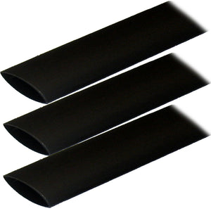 Ancor Adhesive Lined Heat Shrink Tubing (ALT) - 1" x 3" - 3-Pack - Black - Fishing Monsters