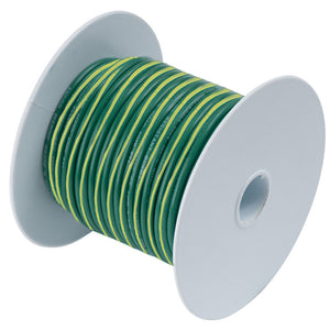 Ancor Green w/Yellow Stripe 10 AWG Tinned Copper Wire - 25' - Fishing Monsters