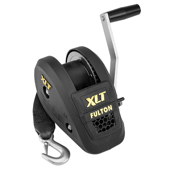 Fulton 1500lb Single Speed Winch w/20' Strap Included - Black Cover - Fishing Monsters