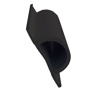 Dock Edge Standard "D" PVC Profile - 16' Roll - Black - Fishing Monsters