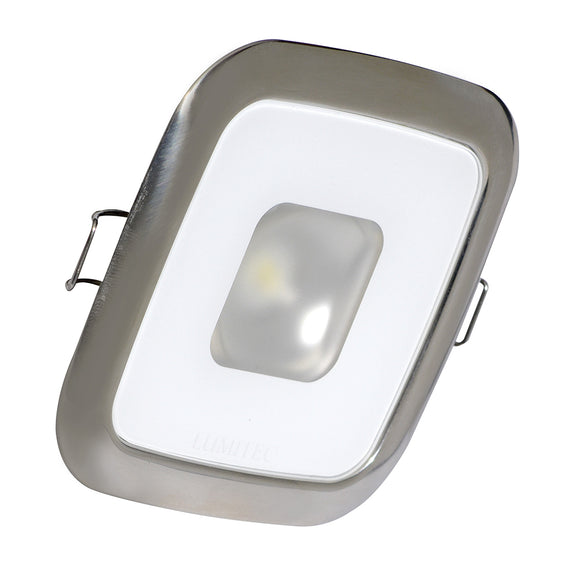 Lumitec Square Mirage Down Light - White Dimming, Red/Blue Non-Dimming - Polished Bezel - Fishing Monsters