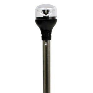 Attwood LightArmor Plug-In All-Around Light - 20" Aluminum Pole - Black Horizontal Composite Base w/Adapter - Fishing Monsters