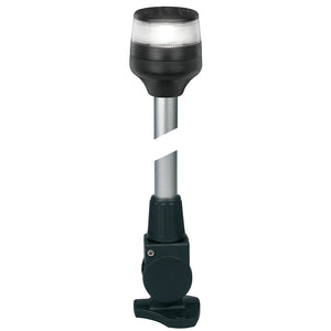 Hella Marine NaviLED 360 Compact All Round Lamp - 2nm - 24" Fold Down Base - Black - Fishing Monsters