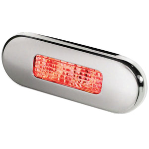 Hella Marine Surface Mount Oblong LED Courtesy Lamp - Red LED - Stainless Steel Bezel - Fishing Monsters