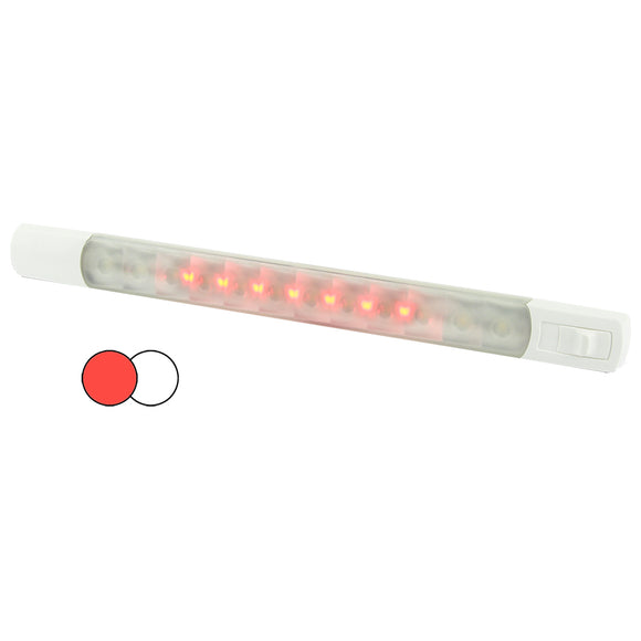 Hella Marine Surface Strip Light w/Switch - White/Red LEDs - 12V - Fishing Monsters