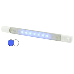 Hella Marine Surface Strip Light w/Switch - White/Blue LEDs - 12V - Fishing Monsters