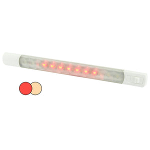 Hella Marine Surface Strip Light w/Switch - Warm White/Red LEDs - 12V - Fishing Monsters