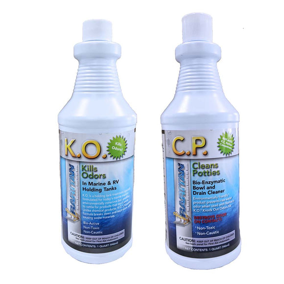 Raritan Potty Pack w/K.O. Kills Odors & C.P. Cleans Potties - 1 of Each - 32oz Bottles - Fishing Monsters