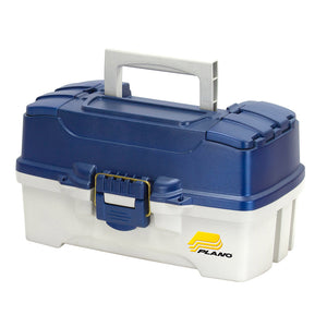 Plano 2-Tray Tackle Box w/Duel Top Access - Blue Metallic/Off White - Fishing Monsters