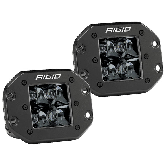 RIGID Industries D-Series PRO Flush Mount - Spot LED - Midnight Edition - Pair - Black - Fishing Monsters