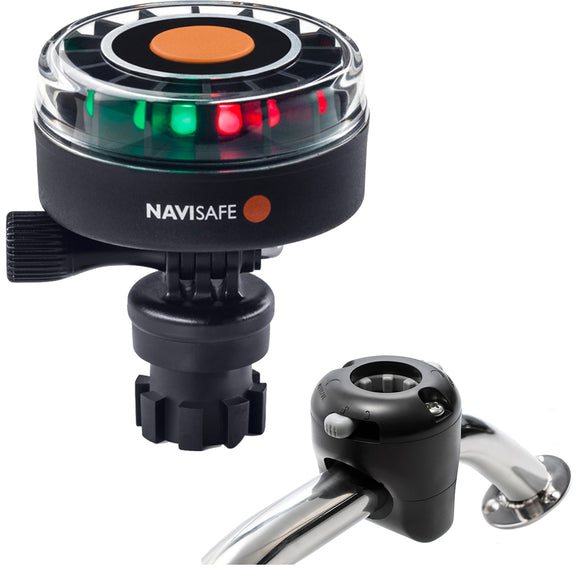 Navisafe Navilight 2NM Tricolor w/Navimount Base & Rail Mount - Black - Fishing Monsters