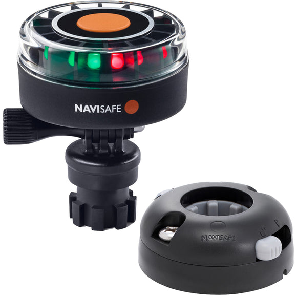 Navisafe Navilight 2NM Tricolor w/Navimount Base & Horizontal Mount - Black - Fishing Monsters