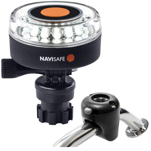 Navisafe Navilight 360° 2NM White w/Navimount Base & Rail Mount - Black - Fishing Monsters